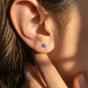 Silver Turkish Evil Eye Nazar Protective Silver Stud Earrings, Image 2 of 4
