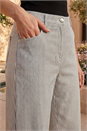 Black Stripe Wide Leg Stretch Trousers, Image 4 of 4