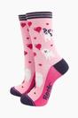 Pink Dogs Heart Balloons Bamboo Socks - Pink, Image 1 of 4
