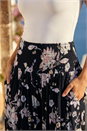 Black Floral Elastic Waist Wide Leg Palazzo Trousers, Image 4 of 4
