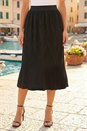 Black Pleated Crinkle Midi Skirt, Image 3 of 4