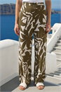 Ivory Floral Mono Wide Leg Trouser, Image 1 of 4