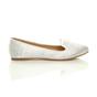Ivory AJVANI Ivory Flat Diamante Loafers Ballet Pumps, Image 2 of 8