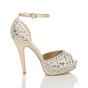  High Heel Gem Ankle Strap Peep Toe 2 Part Heels, Image 2 of 5