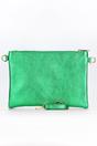 Green Rainbow Striped Italian Leather Clutch Bag, Image 2 of 2