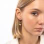 Gold Sterling Silver Rhombus 3D Pearl Necklace and Earring Set, Image 3 of 8