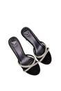 Black XY LONDON Black 'Abby'  Strappy Diamante Stiletto Heel Sandal Mules, Image 4 of 5