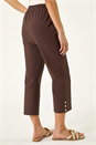Chocolate Petite Bengaline Cropped Trouser, Image 3 of 5