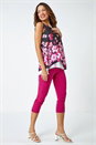 CERISE Sleeveless Floral Double Layer Chiffon Top, Image 5 of 5