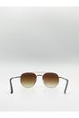 Gold Double Bridge Metal Sunglasses, Image 4 of 4