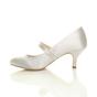 Silver AJVANI Silver Mid Heel Mary Jane Court Shoes, Image 3 of 6
