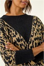 Black Animal Print Knit Jumper, Image 5 of 5