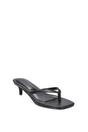 Black XY LONDON Black 'Violet' Slip On Flip Flop Kitten Heel Mule Heeled Sandals, Image 2 of 6