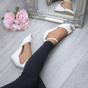 White AJVANI White Mid Wedge Heel Ankle Strap Sandals, Image 5 of 6