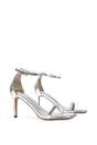 Silver XY LONDON Silver 'Emma' Strappy Stiletto High Heels With Ankle Strap, Image 4 of 6