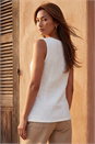 Ivory  Textured Button Up Stretch Blouse , Image 2 of 4