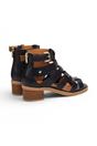 Black Womens Soft Block Heel Sandals W3H-1823, Image 5 of 8