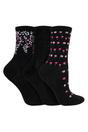 Multi 3 Pairs Ladies Floral Pattern Socks - Soft Cotton Rich Everyday Socks, Image 2 of 3