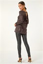 Bronze Shimmer Cowl Back Tunic Top , Image 1 of 5