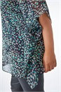 Green Curve Ditsy Print Chiffon Top , Image 5 of 5