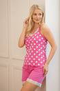 Pink Camille Lingerie Pink 100% Cotton Spot Printed Sleeveless Top Pyjama, Image 6 of 8