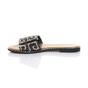 Black Flat Diamante Mule Sandals Flip Flips Sliders, Image 3 of 4