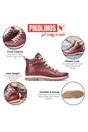Red Women’s Ankle Trainers Boots-W3W-8564, Image 3 of 8