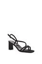 Black Strappy Slingback Mid Block Heel Sandals With Square Toe, Image 2 of 6