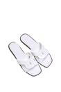 White 'Charley' Open Toe  Slip On Slider Sandals With Square Toe, Image 5 of 5