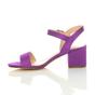 Purple AJVANI Purple Mid Block Heel Strappy Sandals, Image 3 of 5
