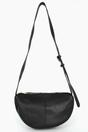 Black Italian LeatherHalf Moon Crossbody Bag, Image 1 of 3