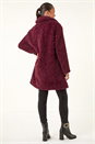 Wine Petite Teddy Longline Coat, Image 4 of 6