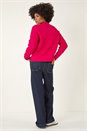 Fuchsia Pointelle Stitch Knit Jumper, Image 3 of 5