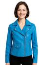 Blue Classic Brando Biker Leather Jacket, Image 1 of 8
