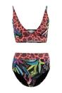 Multi WOVCOR Multi Animal Print Bikini Set with Underwired Top and Tie Side Bottom, Image 3 of 4