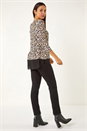 Stone Abstract Print Chiffon Hem Top, Image 3 of 5