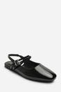 Black Alena Double Strap Backless Mary Jane Flats, Image 3 of 7