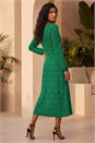 Green Lace Front Midi Dress, Image 3 of 4