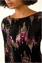 Bronze Sequin Velvet Bodycon Dress, Image 6 of 6