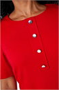 Red Petite Button Detail Shift Dress, Image 5 of 5