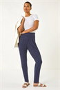 Navy Spot Print Harem Trouser, Image 1 of 5