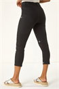 Black Embellished Cropped Stretch Jeggings, Image 3 of 5