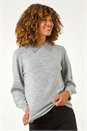 Light Grey Faux Pearl Collar Jumper, Image 4 of 5