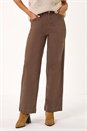 Chocolate Cotton Blend Wide Leg Stretch Jeans, Image 4 of 7