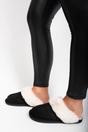 Black iKrush Black Maelis Faux Fur Lined Slip On Slippers, Image 5 of 8