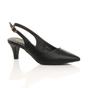 Black Mid Heel Slingback Pointed Toe Court Shoes, Image 1 of 6