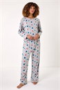 Grey Star Print Pyjama Set, Image 2 of 5