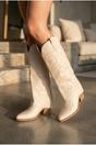 Beige Ivy Womens Embroidered Western Cowboy Boots, Image 3 of 6