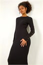 Black Dusk Stud Detail Knit Bodycon Dress, Image 3 of 5