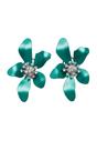 Green AVANT-GARDE PARIS Green Floral Stud Earrings, Image 1 of 5